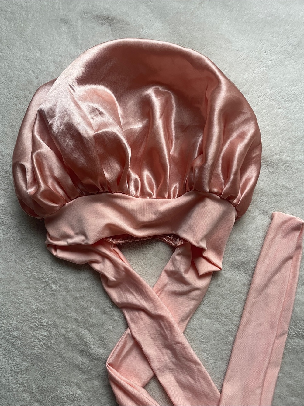Pink satin bonnet